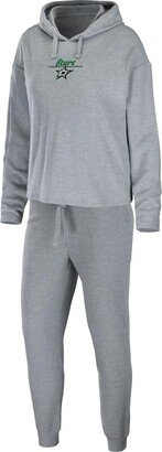 Women's Wear by Erin Andrews Heather Gray Dallas Stars Logo Pullover Hoodie and Pants Sleep Set