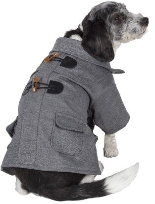 'Military Static' Rivited Fashion Collared Wool Dog Jacket Coat
