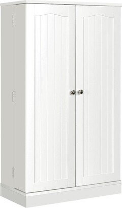 2-Door Kitchen Storage Cabinet Pantry Cabinet with 6 Adjustable Shelves-White - 23 x 12 x 41