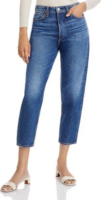 Womens Denim Distressed Ankle Jeans