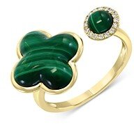 Malachite & Diamond Accent Open Ring in 14K Yellow Gold - 100% Exclusive