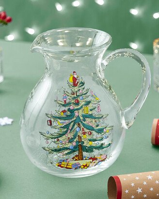 Christmas Tree Glass Pitcher