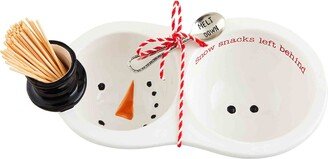 Christmas Double Set, dish 2 1/2 x 9 | spoon 3 1/2 | toothpick 3, White