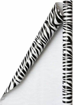 25 sqft JAM Paper & Envelope Zebra Print Gift Roll Wrap Black
