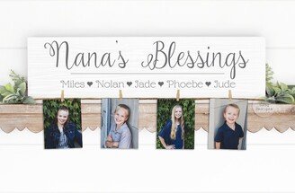 Photo Holder For Nana | Blessings Sign Family Gift Mom Mimi Personalized Birthday