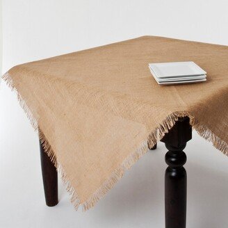 Saro Lifestyle Fringed Jute Tablecloth, Natural,