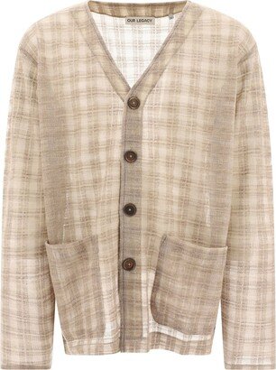 Checked Button-Up Cardigan-AA