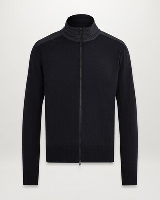 Merino Wool Kelby Zip Cardigan In Black