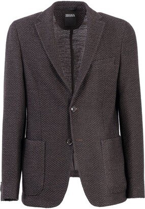 Single-Breasted Long-Sleeved Blazer-AP