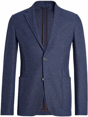 Single-Breasted Cotton Blazer-AN