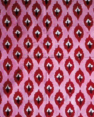 Ikat Collection Hand-Printed Tablecloth, 100 x 60-AB