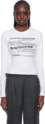 lesugiatelier White Text Long Sleeve T-Shirt