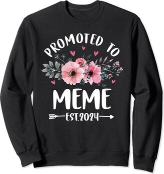 Mothers day Promoted to Meme 2024 Floral Soon to Be New Meme 2024 Sweatshirt