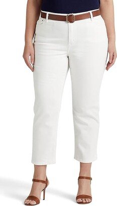 Plus Size High-Rise Straight Ankle Jeans (White Wash) Women's Jeans