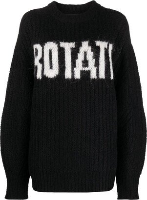 Intarsia-Knit Logo Crew-Neck Jumper