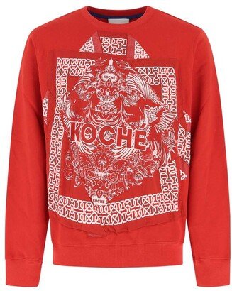 Graphic Printed Crewneck Sweatshirt-AJ