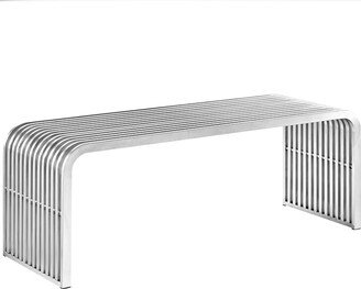 Pipe Contemporary Modern Stainless Steel Metal Bench