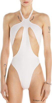 Halter Cutout Thong One-Piece Swimsuit