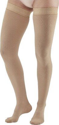 Ames Walker AW Style 292 Adult Luxury Opaque 20-30 mmHg Compression Thigh Highs w/Dot Band Beige Medium