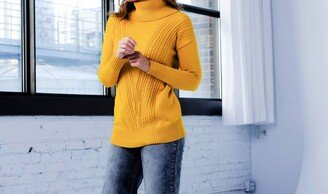 Alison Sheri Ribbed V-Neck Sweater In Amber