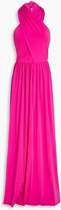 Jennifer cutout jersey halterneck gown