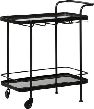 Contemporary Metal Bar Cart Black - Olivia & May