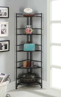 Porch & Den Ferdinand 5-Tier Folding Metal Corner Shelf