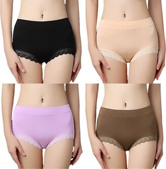 Agnes Orinda Agne Orinda Women' Underwear 4 Pack Full Coverage Soft Brief Hipter Pantie Claic Serie Small