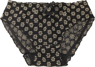 Agnes Orinda Agne Orinda Women' Cute Floral Lace Brief Stretchy Cheeky Underwear Black 1X