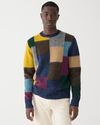 Brushed wool sweater in patchwork