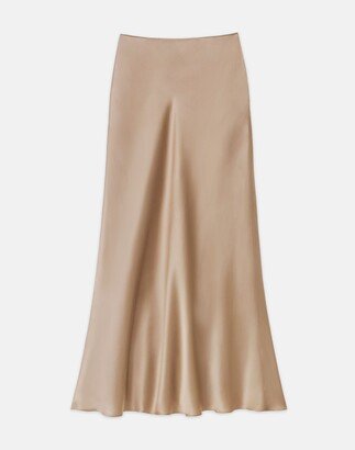 Satin Bias Maxi Skirt-AA