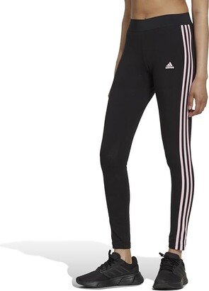 Loungewear Essentials 3-Stripes Leggings (Black/Clear Pink) Women's Clothing