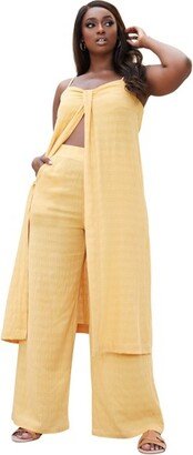 Rebdolls Women's Lupe Wide Leg Pants - Mustard - Medium