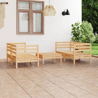 5 Piece Patio Lounge Set Solid Pinewood - 25 x 25 x 24.6-AA