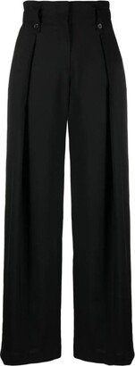 Pleat Detailed High-Waisted Trousers-AA