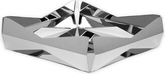 Stainless Steel Square Tray with V Design - silver