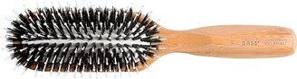 Bass Brushes Shine & Condition Hair Brush Premium Bamboo Handle with Premium 100% Pure Firm Natural Boar Bristles + Nylon Pin 9 Row Dark Bamboo