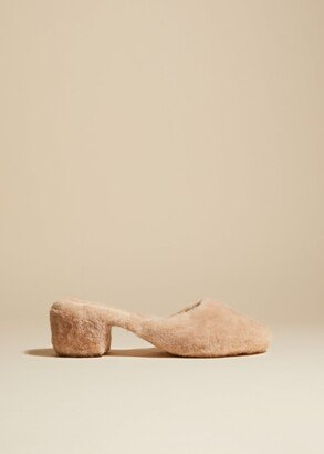 The Clio Mule in Blush Shearling