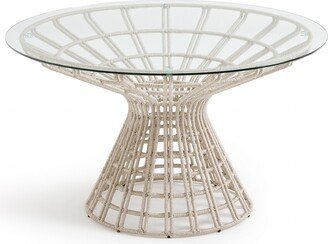 Poniente Metal, Rope And Glass Garden Table (seats 6)