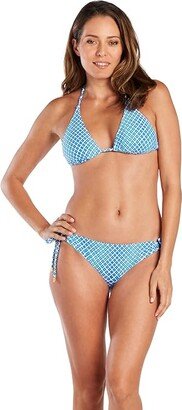 String Bikini Top (Ombre Geo/Blue Multi) Women's Swimwear