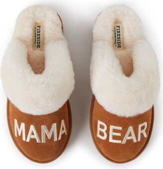 Womens Mama Bear Genuine Shearling Scuff