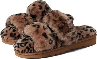 FIRESIDE by Dearfoams Benalla Shearling Double Band Slide (Leopard) Women's Slippers