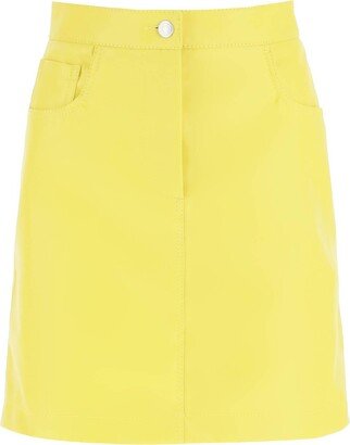 Faux-nappa Mini Skirt