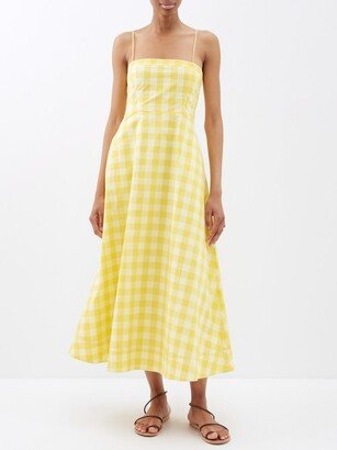 Gingham Cotton-blend Midi Dress