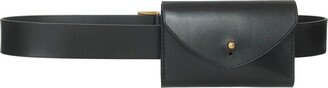 Haute Cuir Black Slim Envelope Belt Bag