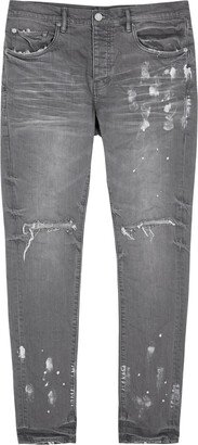 Brand Distressed Slim-leg Jeans-AC