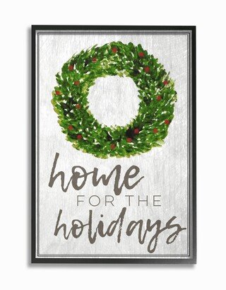 Home For the Holidays Wreath Christmas Framed Giclee Art, 16