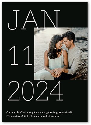 Save The Date Cards: The Biggest Day Save The Date, Black, 5X7, Matte, Signature Smooth Cardstock, Square