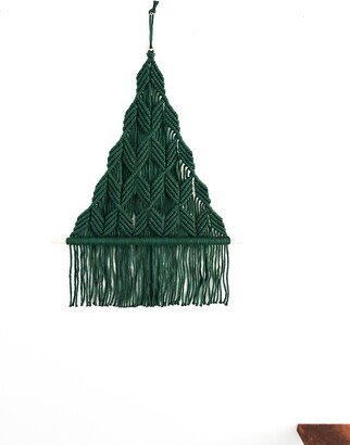 Large Macrame Wall Hanging Christmas Tree, Art, Woven Hanging, Boho Decor, Tapestry, Macrame, Green, Forest