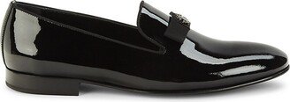 Bow Patent Leather Smoking Slippers